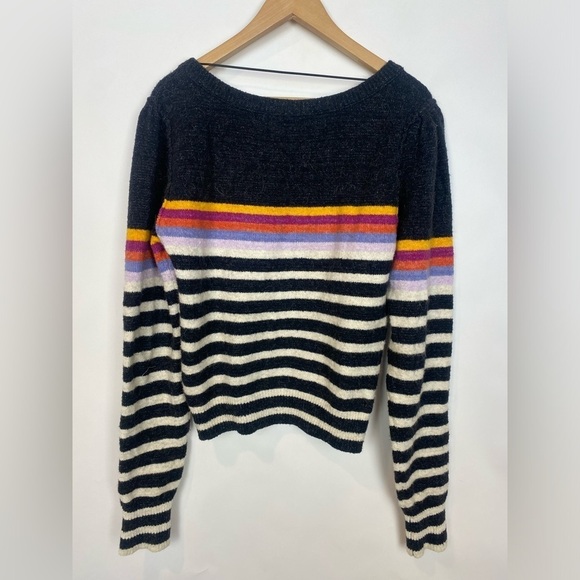 Free People Complete Me Striped Pullover in Black multicolor size S oversized - Picture 6 of 12